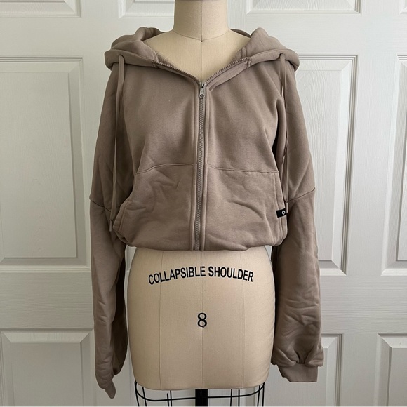 POPFLEX | Taupe Zip Cloud Hoodie | S/M - Picture 2 of 12
